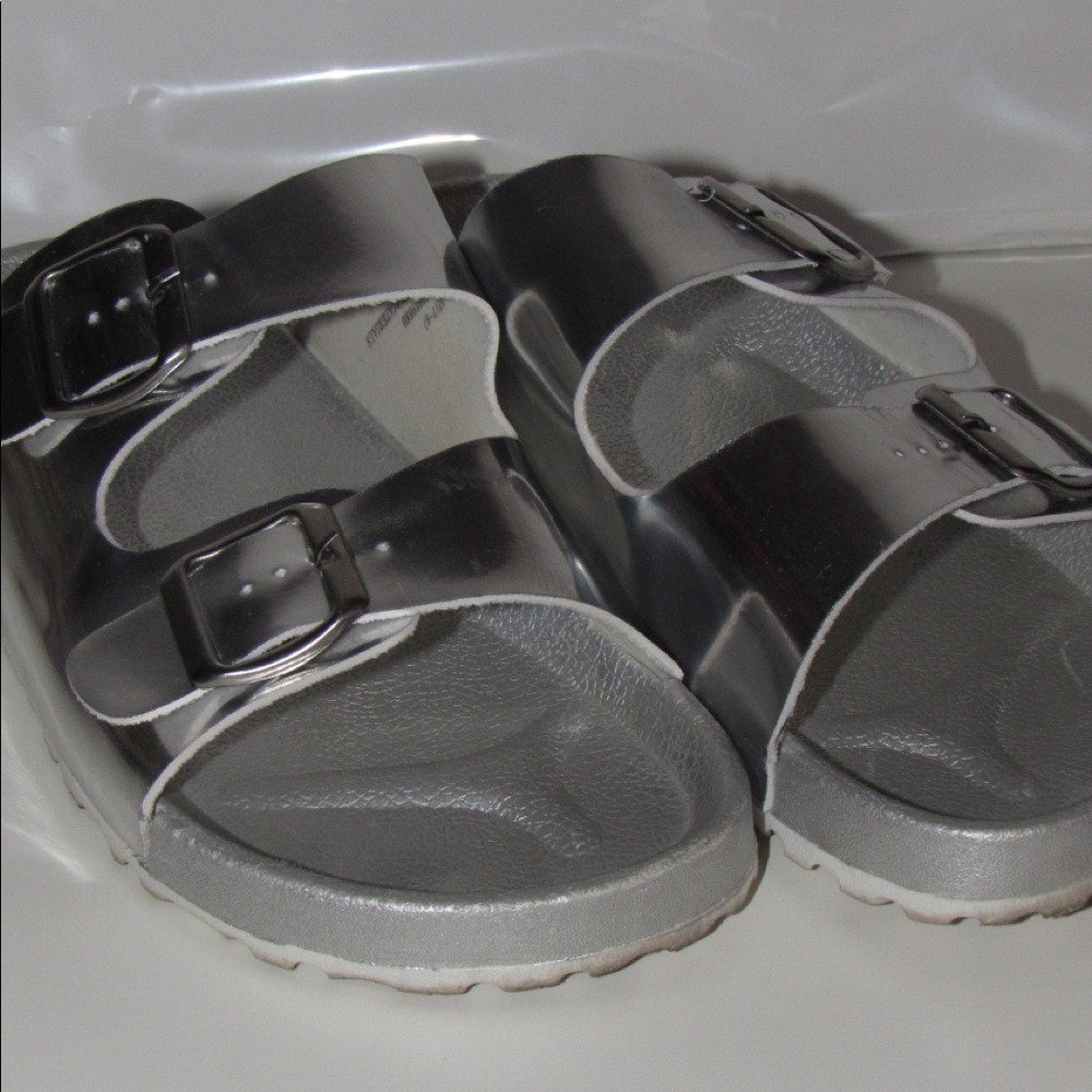 Silver Chrome Birkenstocks
